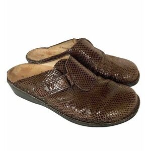FINN COMFORT Amalfi Shoes Clogs Sz 10 brown leather comfort mules